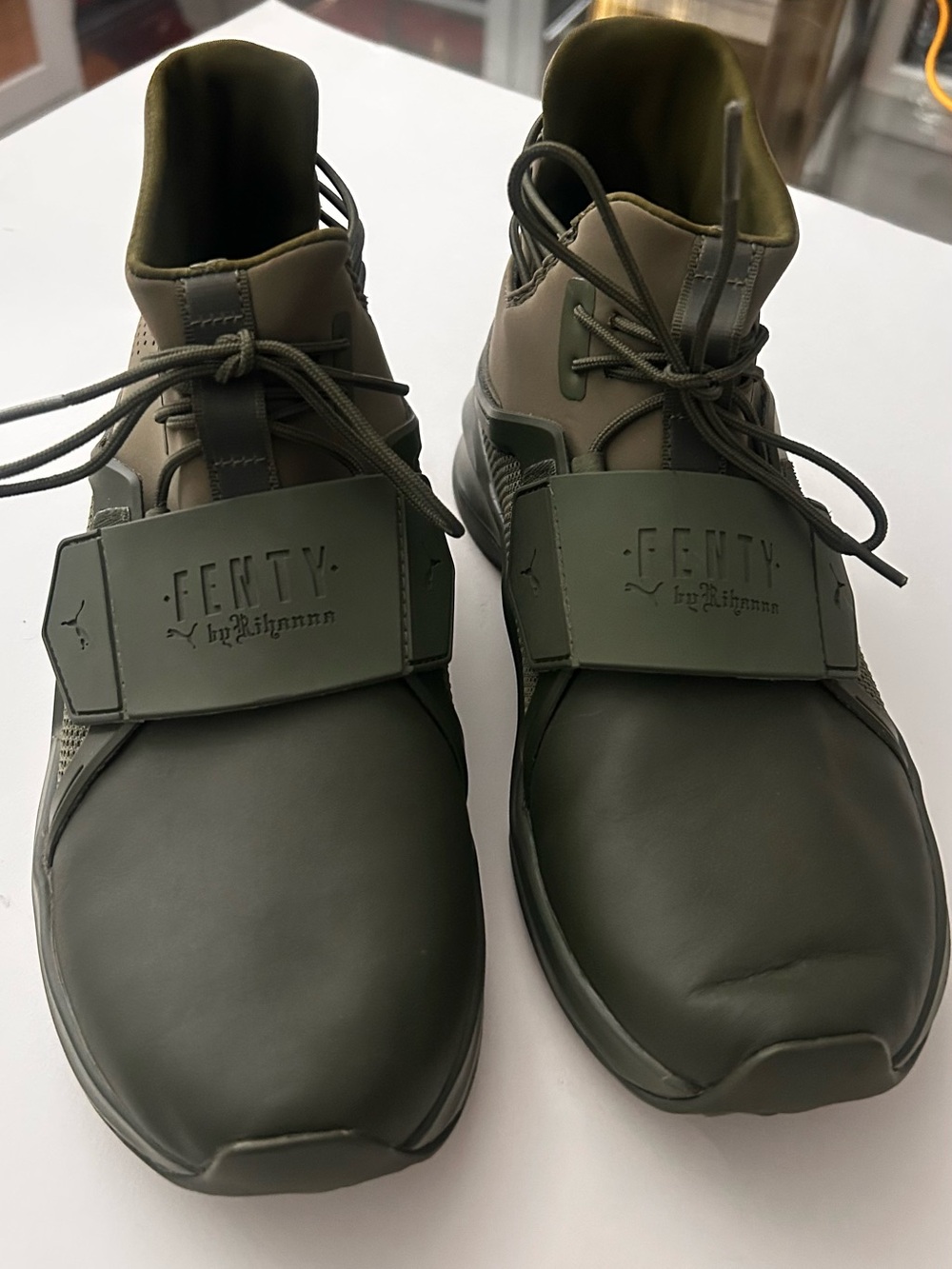 Unisex Olive Green High-Top Sneakers